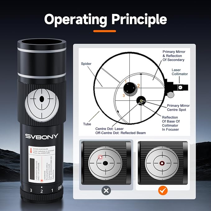 SVBONY SV121 Next-Generation Red Laser Collimator, 1.25 inch Adjustable - Image 8