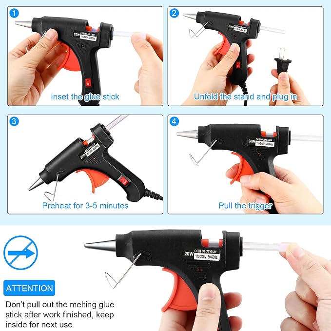 Zhengmy 6 Pieces Mini Hot Glue Gun Crafts Hot Melt Guns Fast Preheating and - Image 4