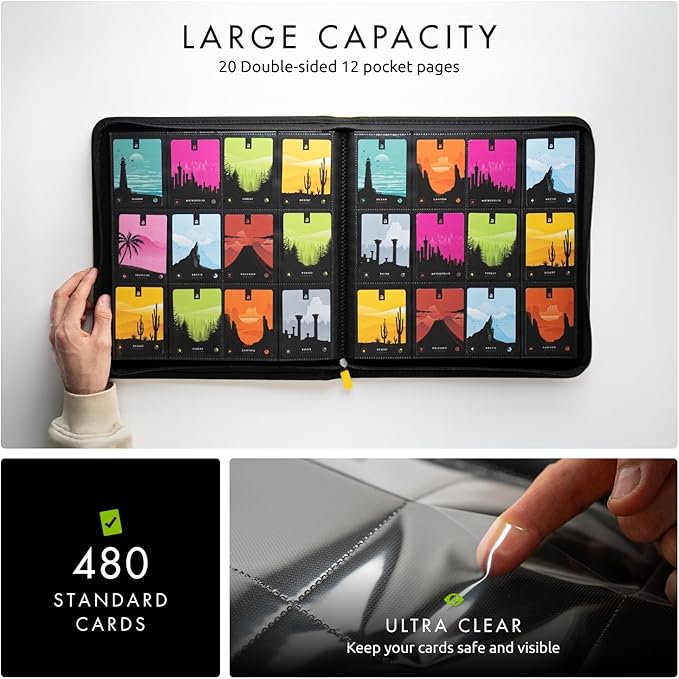 Vault X 12 Pocket Zip Binder, 480 Cards, Exo-Tec Material, 20 Side-Loading Pages - Image 4