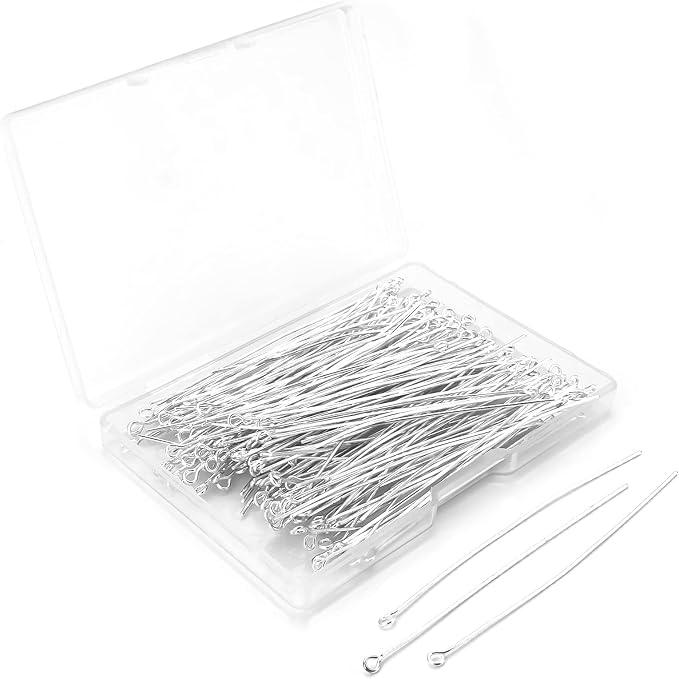 200 Pcs 70mm/2.76 Inch 21 Gauge Eye Pins by Yumttero