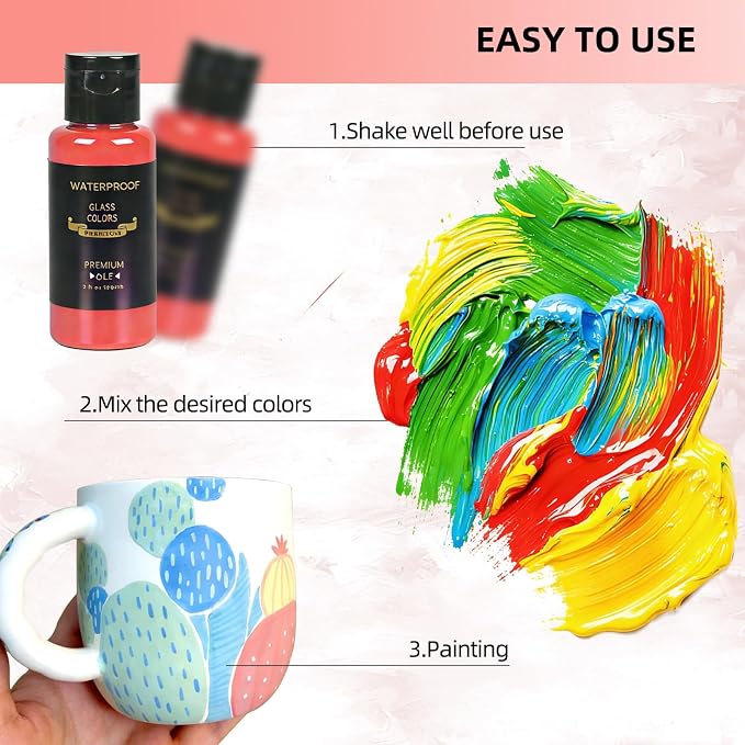 Colorful 14 Colors Stain Glass Paint Set - Image 3