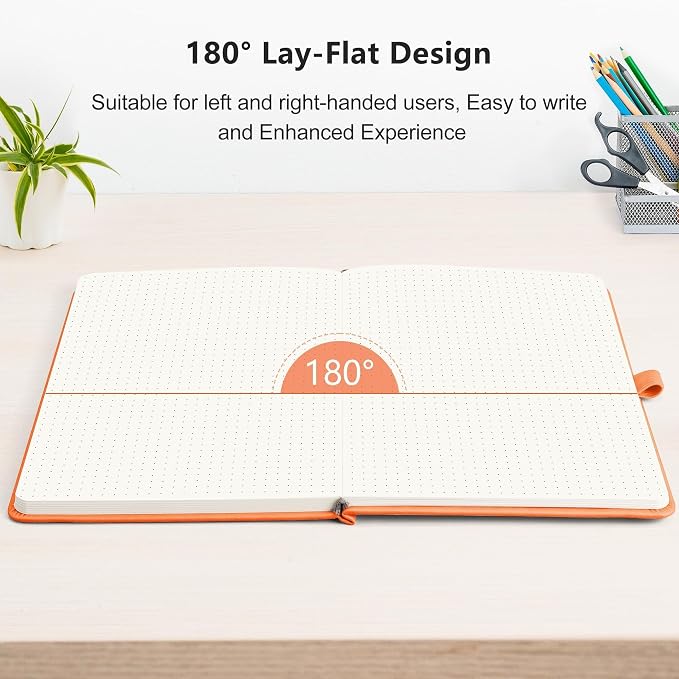 RETTACY Dotted Journal Notebook, 192 Pages, A5 Medium Size | Leather Hardcover - Image 6