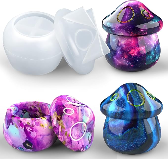 Juome Jar Resin Molds Silicone, Mushroom Jars Silicone Molds by Juome