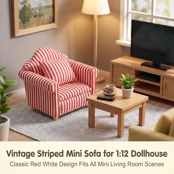Cutemini Dollhouse Furniture 1/12 Miniature Couch - Image 4
