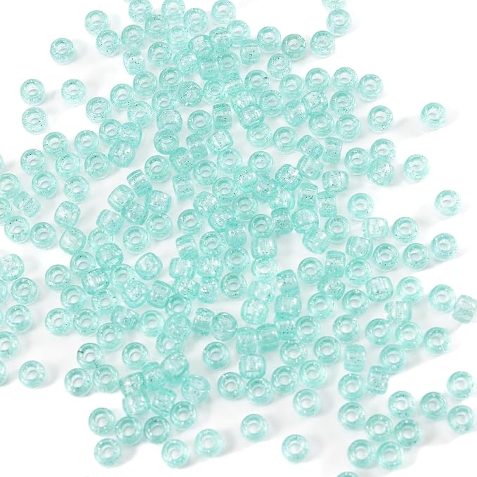 Gxueshan 1000 Pcs Acrylic Plastic White Pony Beads 6x9mm Bulk Kandi Beads by Gxueshan