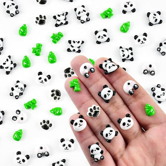 60 Pieces Tiny Panda for Dollhouse Miniatures Resin Animals for Crafts Mini by HOMICO