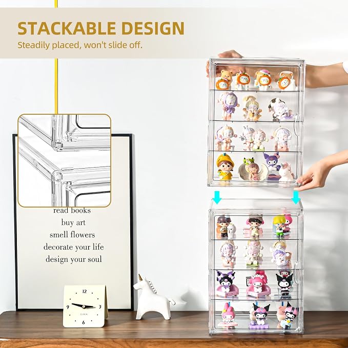 4 Tier Display Case for Collectibles, Storage Container - Image 3