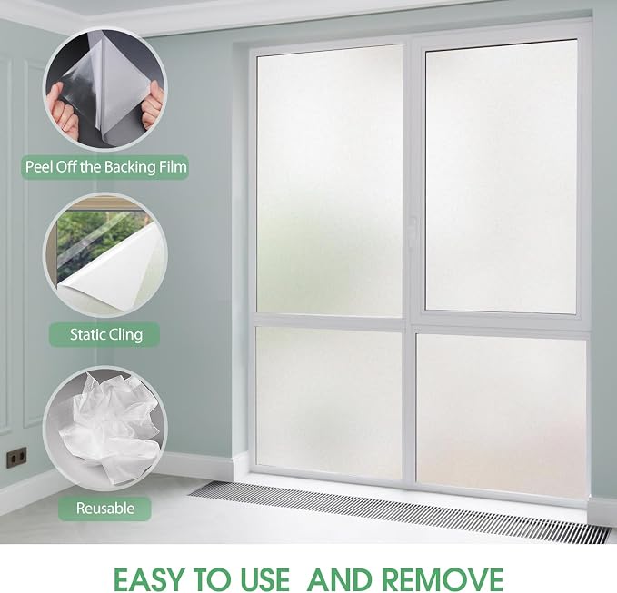 STATINT Frosted Window Privacy Film Sun Blocking Anti UV Window Clings Bathroom - Image 4