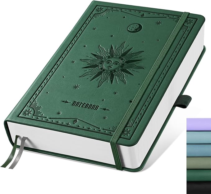 EMSHOI Blank Journal Notebook, 320 Pages, A5 Size | Leather Hardcover, 100 GSM by EMSHOI