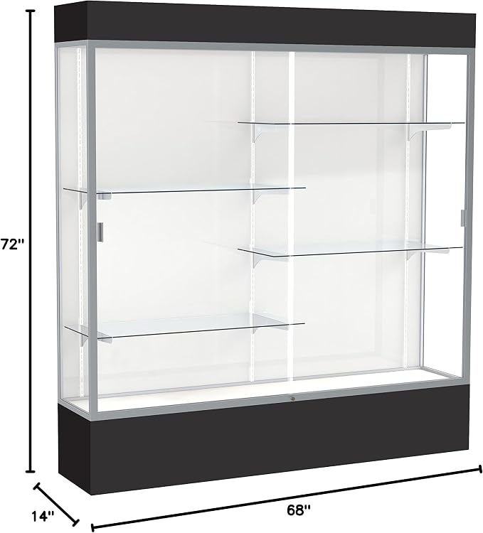 Waddell Spirit Lighted Floor Display Case, Satin Finish - Image 2