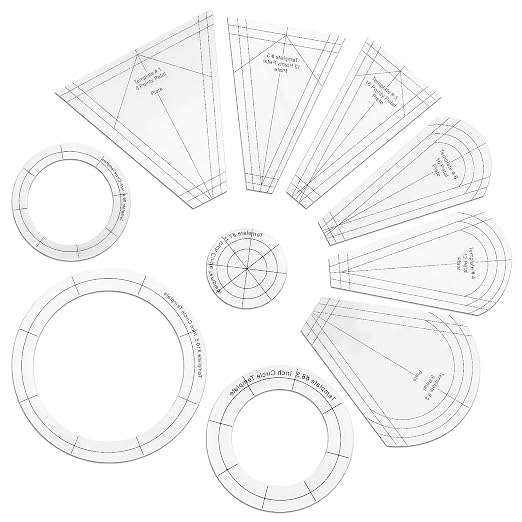 EEEKit 10 PCS Dresden Quilt Templates, Acrylic Quilting Template Ruler by EEEkit