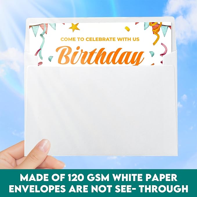 100 Pack White Blank Cards and 100 Pack Envelopes 4x6, Note Greeting Cards and - Image 4