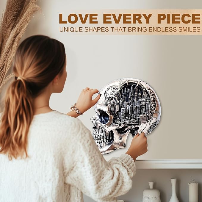 City Skull Puzzles Adults Gifts Wooden 250 Pieces 13.4 * 12.3in - Image 6