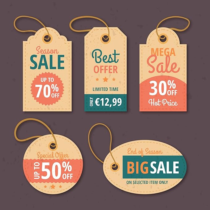 Personalized Custom 100 Pcs Price Tags, Kraft Paper Gift Tags - Image 3