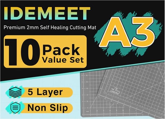 Premium 10 Pcs Self Healing Cutting Mat 18'' x 12'', A3 Non-slip Sewing Mat - Image 7