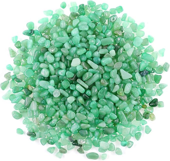 WAYBER Decorative Rock Stones, 1 Lb/460g Irregular Green Crystal Pebbles Quartz by WAYBER
