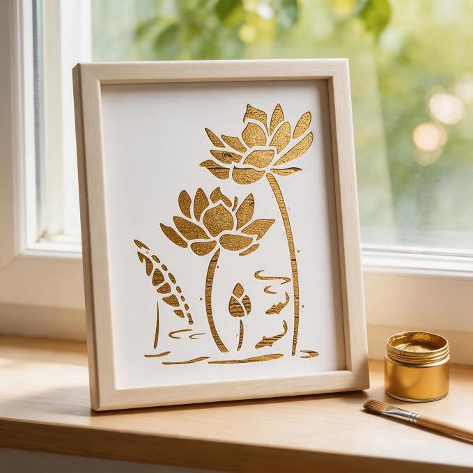 TIAMECH A4 Reusable Lotus Flower Stencil - Image 5