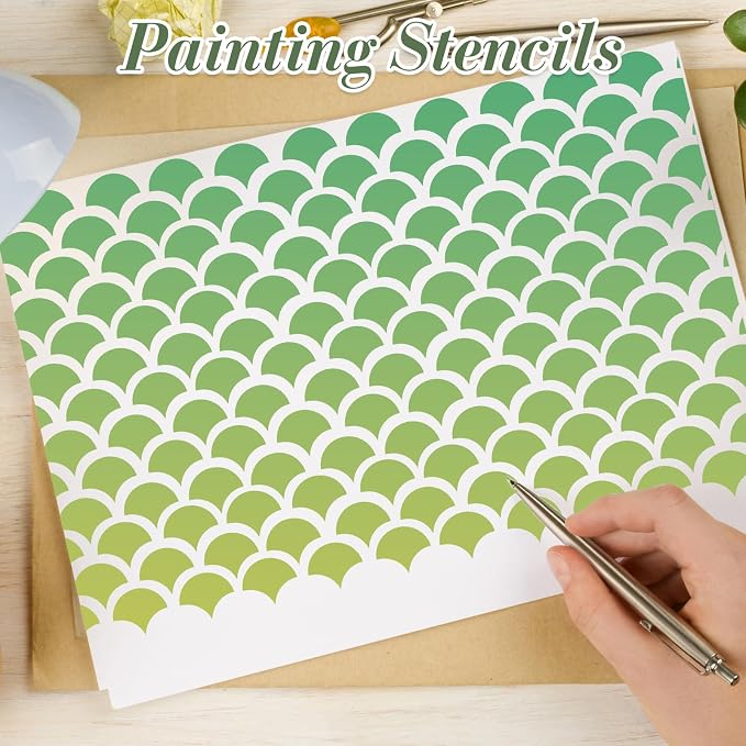 Texture Stencils for Crafts Reusable 9Pcs Stencils | DIY Art Painting Stencil - Image 6