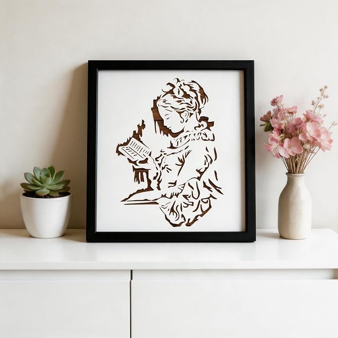 TIAMECH A4 Reusable Vintage Reading Girl Stencil - Image 5
