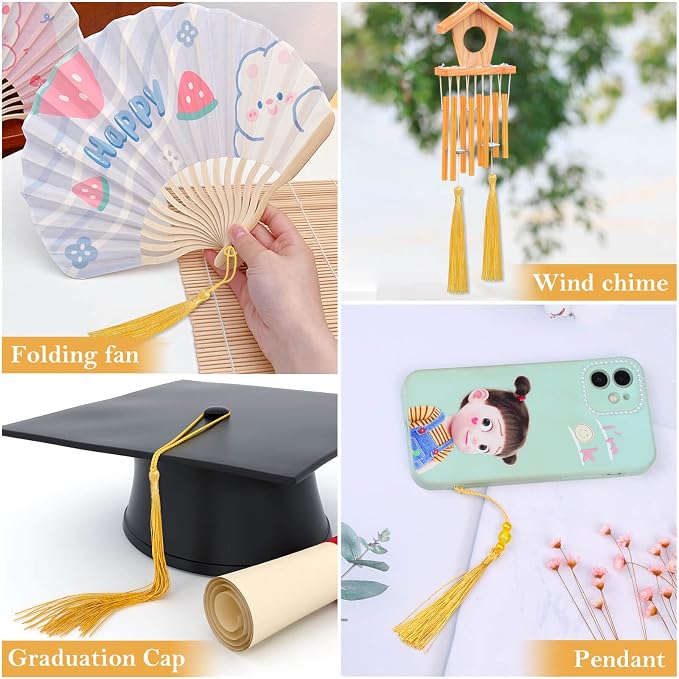 Bookmark Tassels Bulk, Cridoz 50Pcs Small Tassels Silky Handmade Soft Craft - Image 2