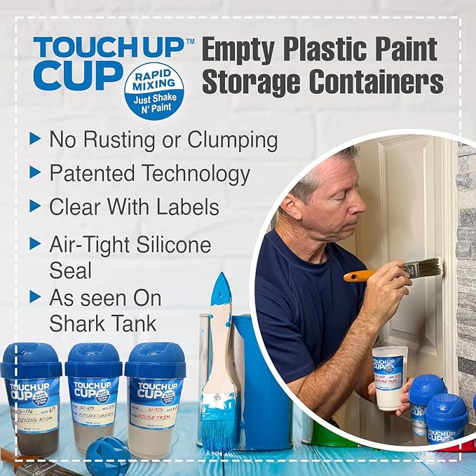 Touch Up Cup Empty Plastic Paint Storage Containers, 13 oz, - Image 2