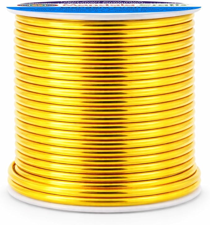 Mandala Crafts 12 Gauge Light Gold Tone Anodized Aluminum Craft Wire 60 FT | - Image 2