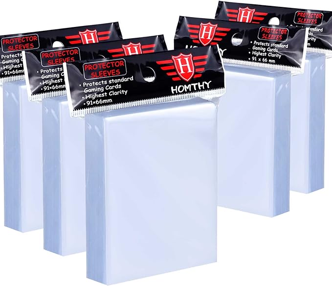 500 Counts Card Sleeves for Trading Cards, Soft Penny Card Sleeves Clear by Homthy