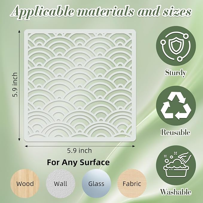 Texture Stencils for Crafts Reusable 16Pcs Stencils | DIY Art Painting Stencil - Image 4