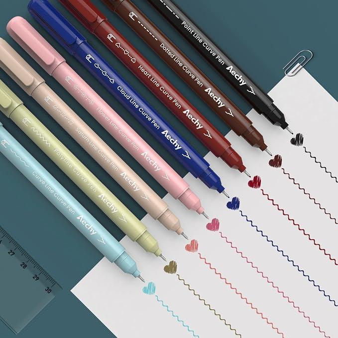 AECHY Colored Curve Highlighter Pens Set - Image 4