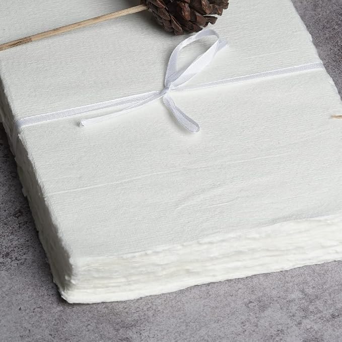 LEATHER VILLAGE Handmade Rough Textured Watercolor Paper 9.5x12.5 in White | 50 - Image 7