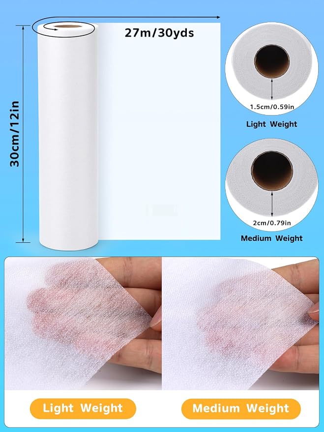 White Lightweight Fusible Interfacing - Image 2