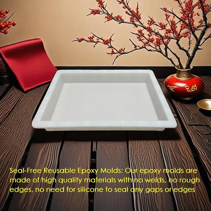 2Pcs Extra Large Reusable Epoxy Resin Table Mold15.7x9.8x3 inch 11.4x7.5x2 inch - Image 4
