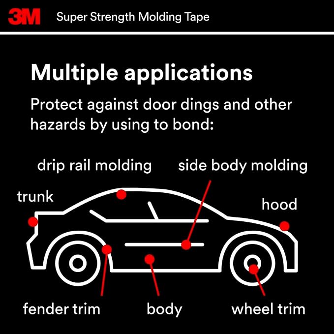 3M Super-Strength Molding Tape, 1/2 in x 15 ft, High Strength Double-Sided - Image 12