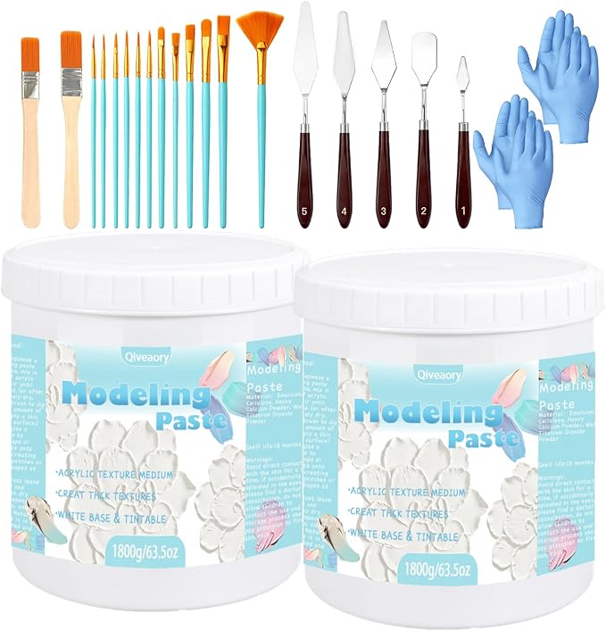Modeling Paste 2000ml/127oz Professional High Density Acrylic Medium Structural by Qiveaory