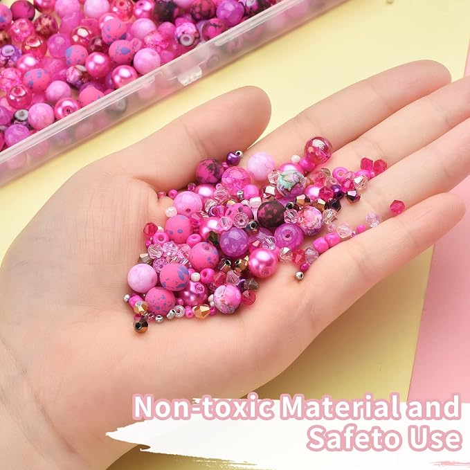 Rired 27 8mm Round Glass Beads Kit, Craft Beads - Image 5