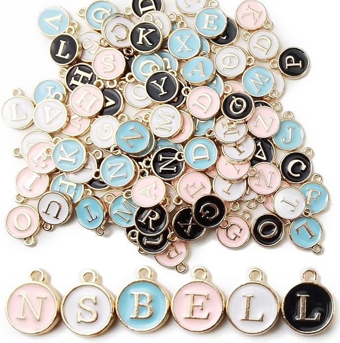 NSBELL 104PCS Letter Charms for Jewelry Making by NSBELL