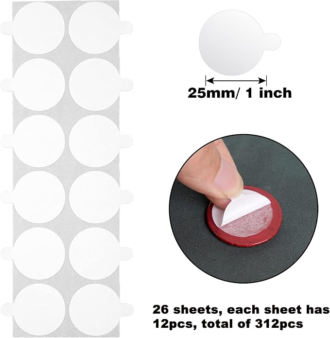 Double Sided Adhesive Dots for Wax Seal, 204 Pieces 1 Inch Stickers Round - Image 2