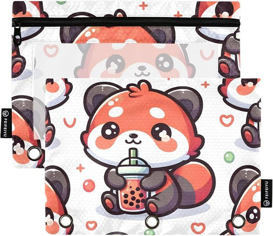 Cute Red Panda Bubbles Pencil Pouch by BOENLE-WELCOMEYOURCOMING