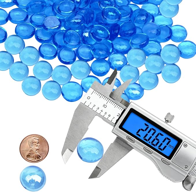 10 lb Light Blue Glass Beads for Vases, Glass Pebbles, Light Blue Flat Glass - Image 2