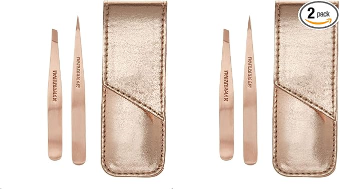 Tweezerman Rose Gold Petite Point and Slant Set by Tweezerman