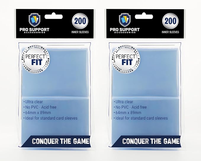 Pro Support 400 Premium Ultra Clear Standard Size Card Sleeves. Perfect by PROSUPPORTTRADINGCARDACCESSORIES
