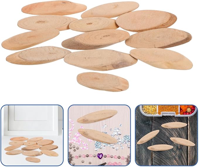 EXCEART 25Pcs Oval Driftwood Slices Natural Wood Blanks - Image 8