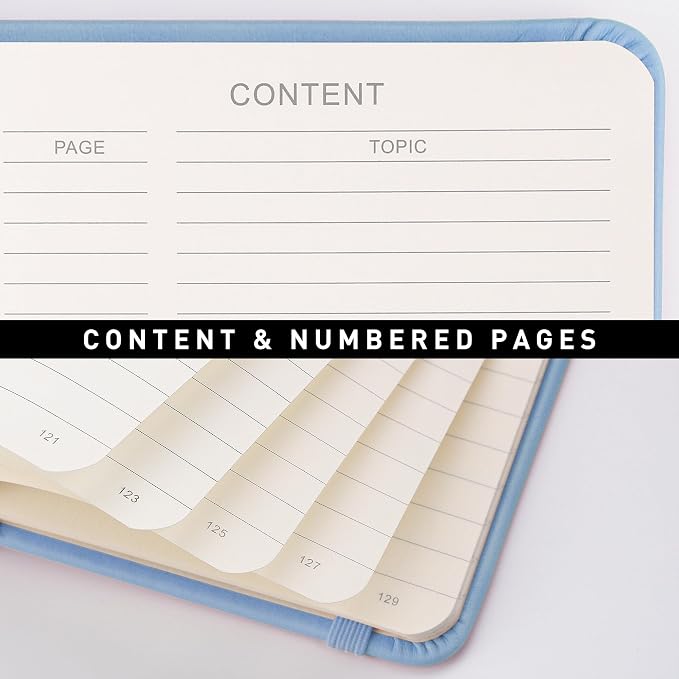 RETTACY Lined Journal Notebook, 192 Numbered Pages, A5 Size | Leather Hardcover - Image 4