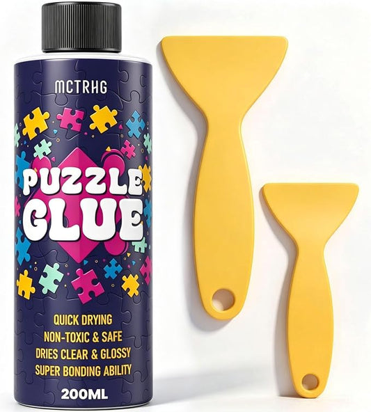 Jigsaw Puzzle Glue Clear with Applicators, No Yellowing Puzzle Saver by MCTRHG