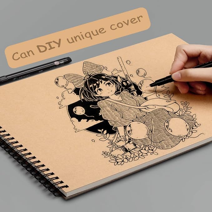 Sketch Book Pad, Drawing Paper 5.5" x 8.5" Spiral Bound, Durable Acid Free - Image 4
