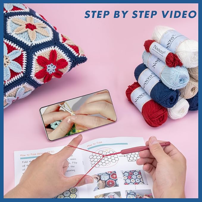 Noocro Crochet Kit for Advanced or Intermediate Beginner DIY Granny Square - Image 5