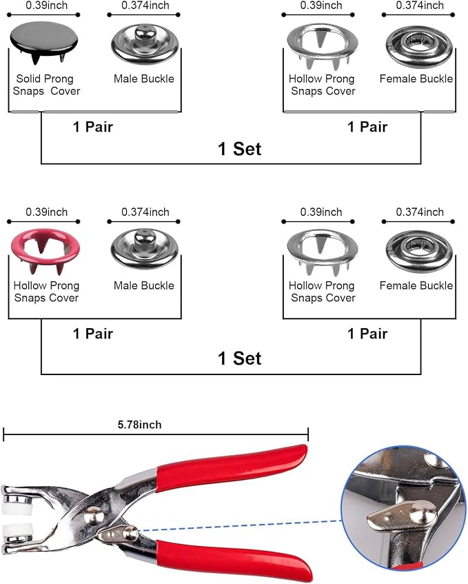 200 Sets Metal Snap Buttons - Image 4