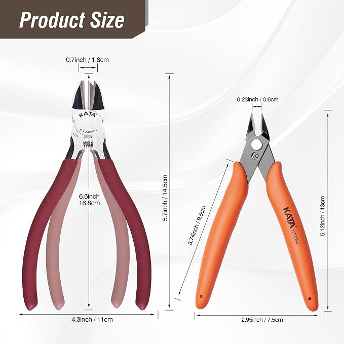KATA 5 Inch Mini Wire Cutters and 6 Inch Side Cutter Plier - Image 2