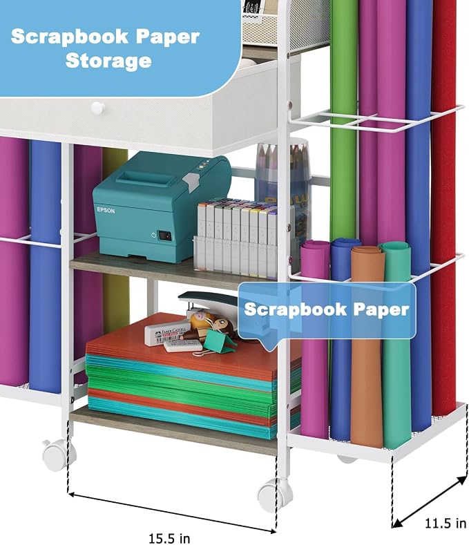 Rsaayekkt Rolling Wrapping Paper Storage Cart - Image 7