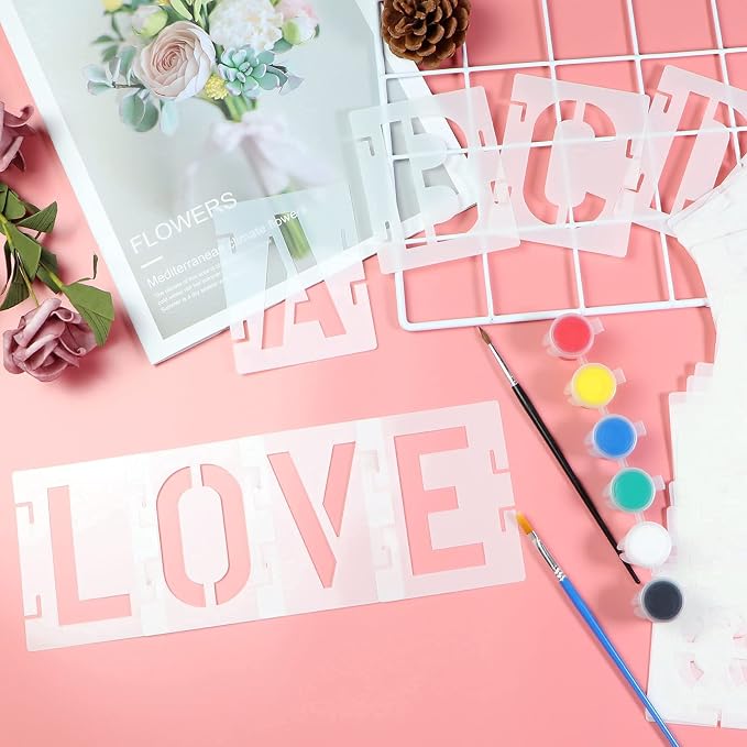 YEAJON 6 Inch Letter Stencils Symbol Numbers Craft Stencils, Chalkboard - Image 2